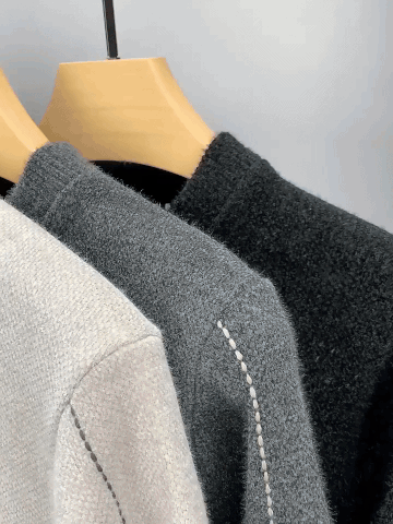 Pull en Maille à Col Rond et Logo Brodé Homme