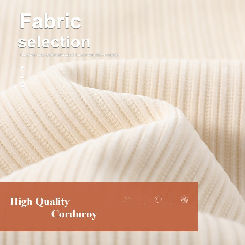 Pantalon d'hiver chaud en velours côtelé