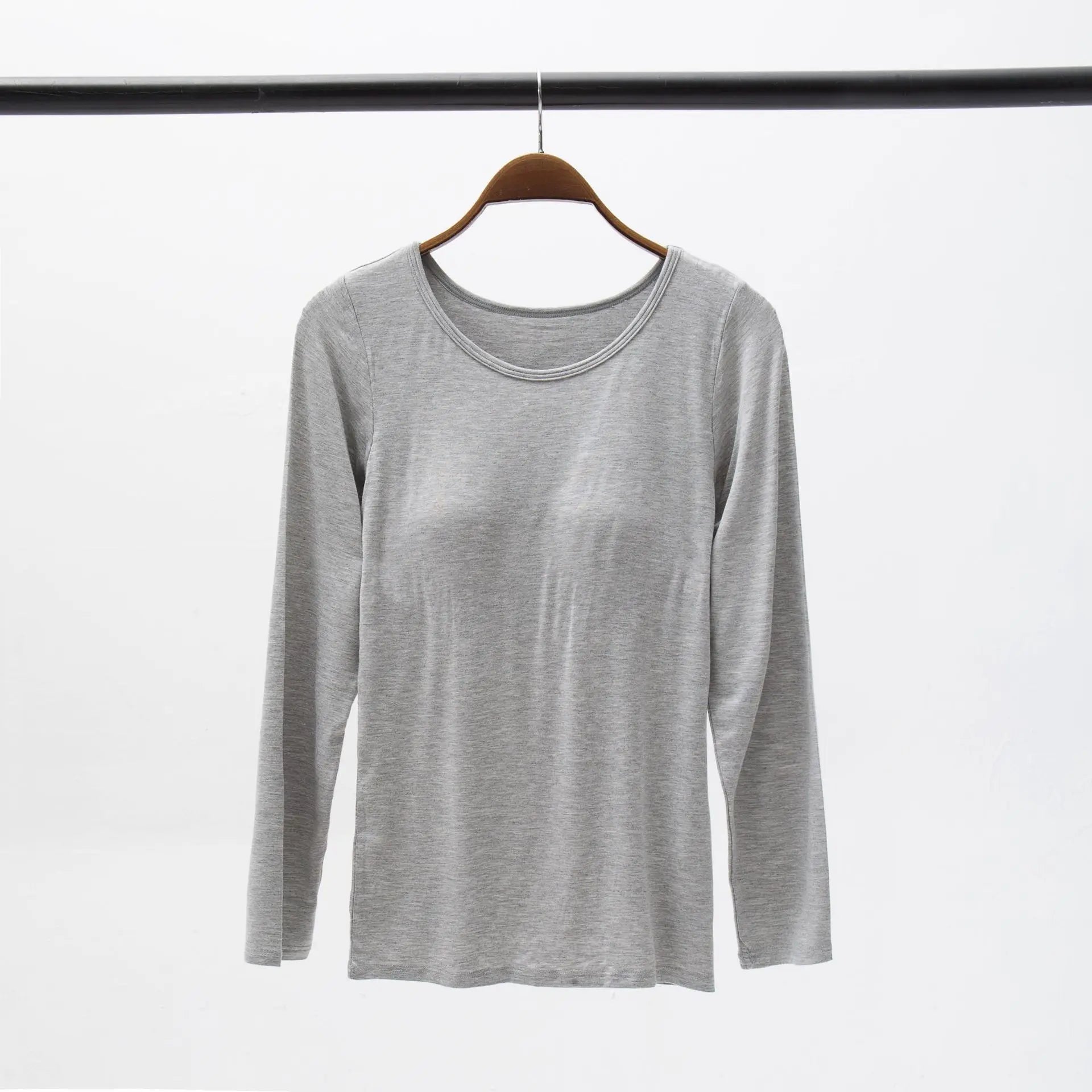 T-shirt à manches longues décontracte avec soutien-gorge intégré