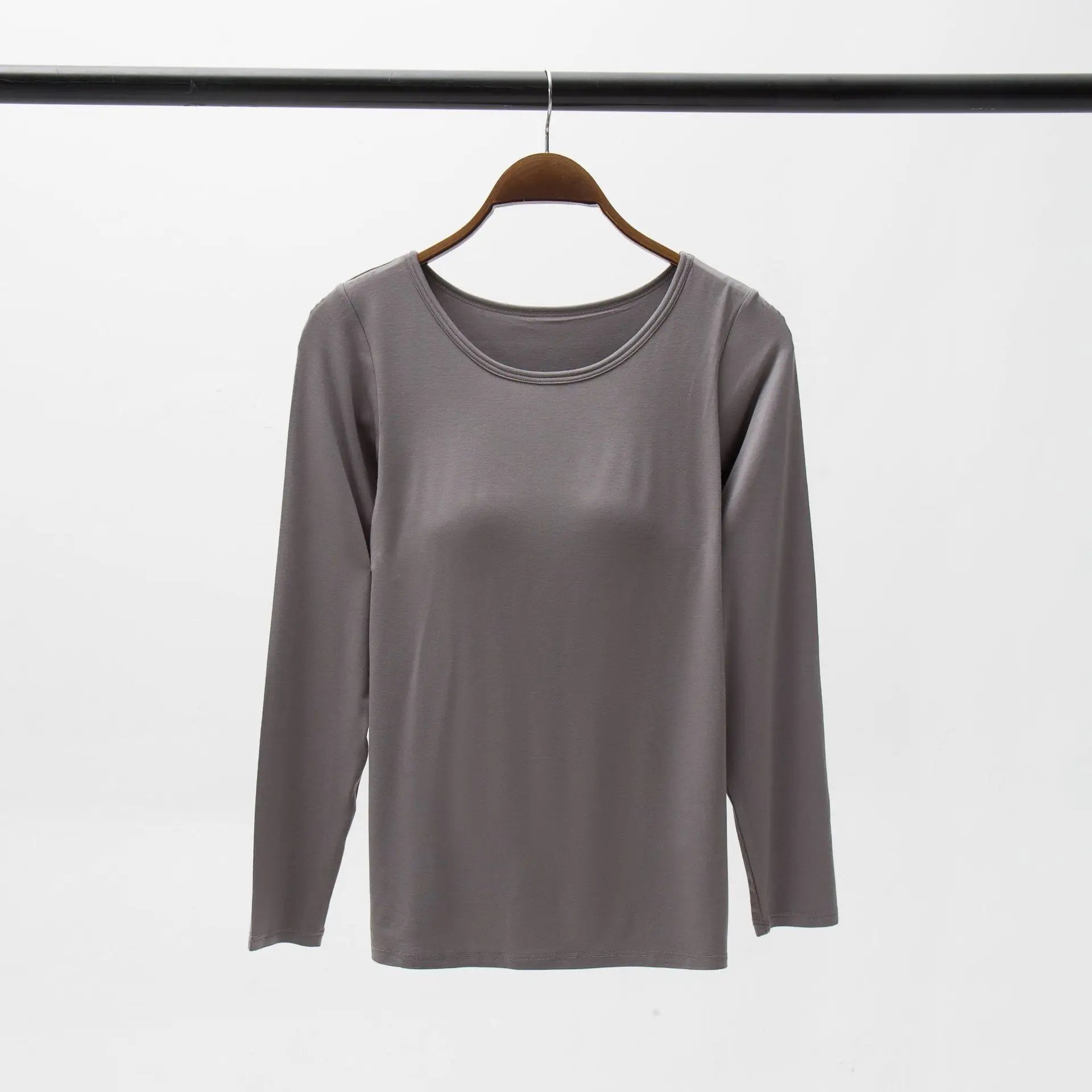 T-shirt à manches longues décontracte avec soutien-gorge intégré