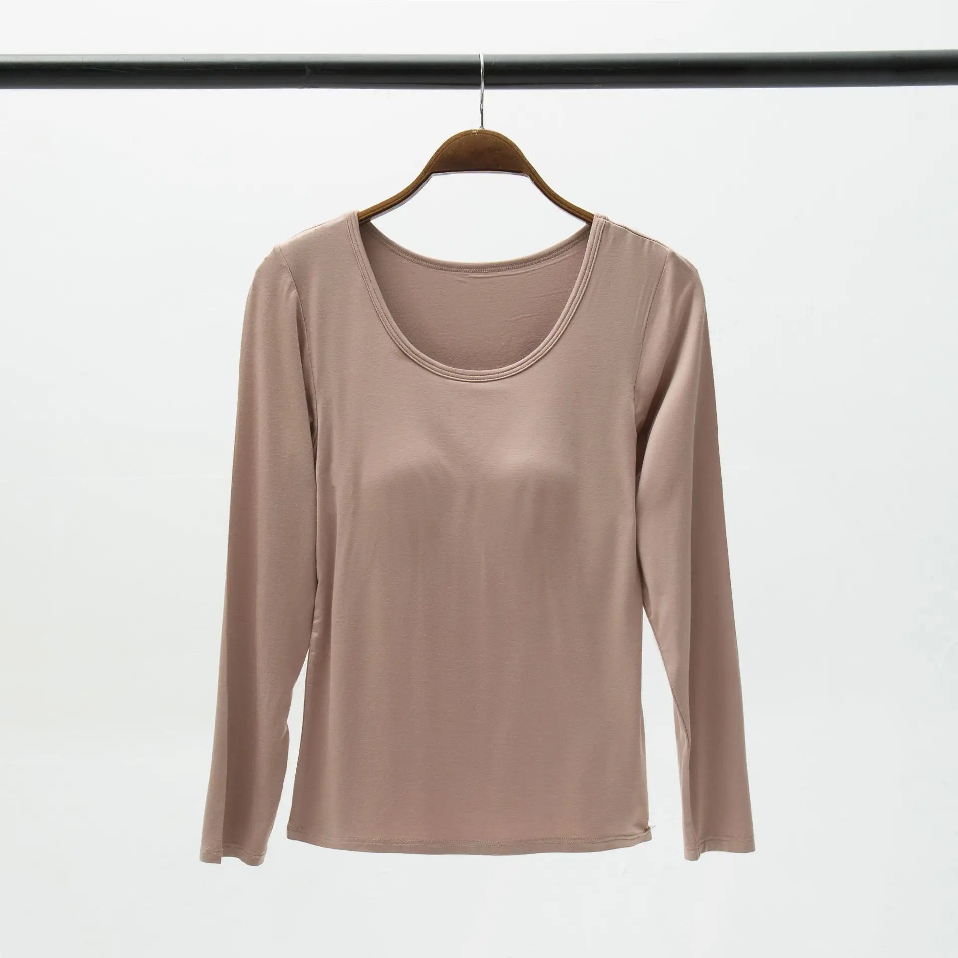 T-shirt à manches longues décontracte avec soutien-gorge intégré