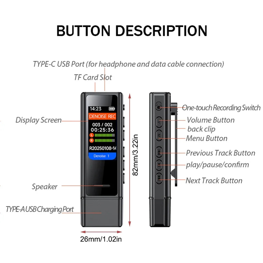 Dictaphone USB Numérique – Haute Qualité 1536KBPS