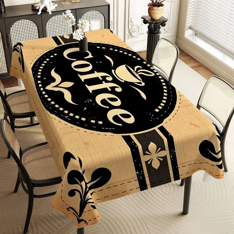 Nappe Vintage Imprimé Café pour Table – 9 Motifs & 9 Tailles