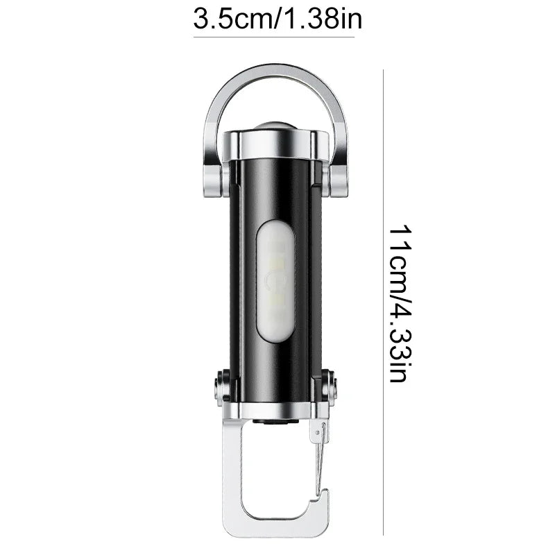 2x Lampe LED Porte-Clés USB – 7 Modes & Rechargeable