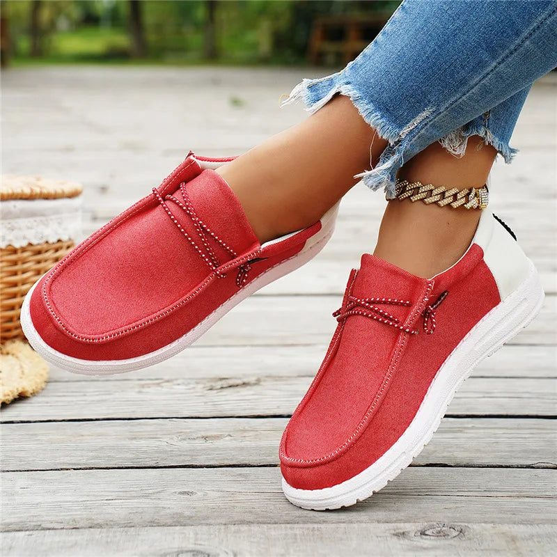 Mocassins Color Block Décontractés en Toile pour Femme - Printemps/ Été 2026