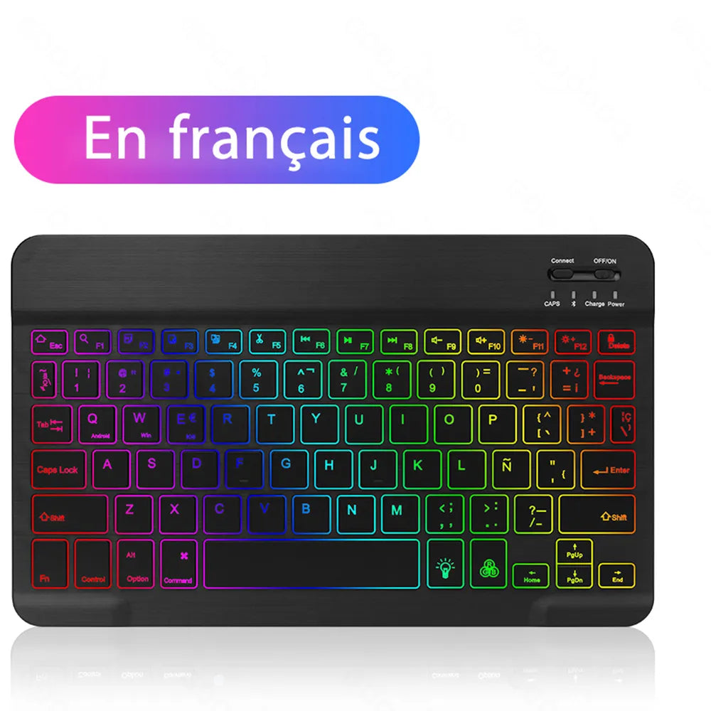 Clavier et Souris Bluetooth Rétroéclairés - Tablette, Smartphone et PC
