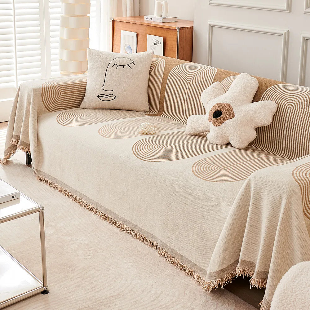 Jeté de Canapé à Motifs - 100% Coton