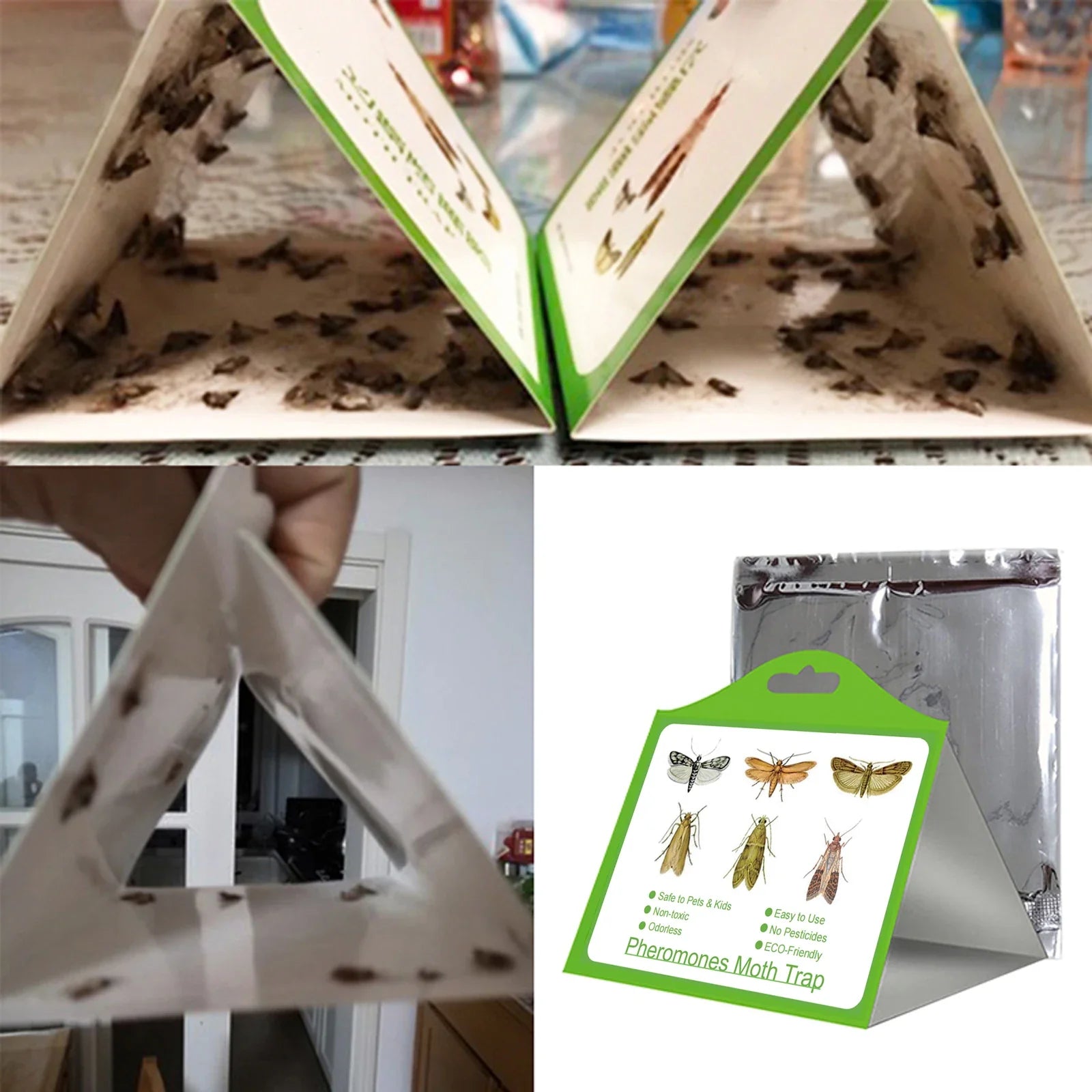 Lot de 6 Pièges Autocollants Anti-Mites Pour Vêtements