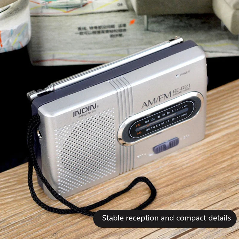 Radio Portable AM/FM avec Haut-Parleur Intégré – Ultra Légère