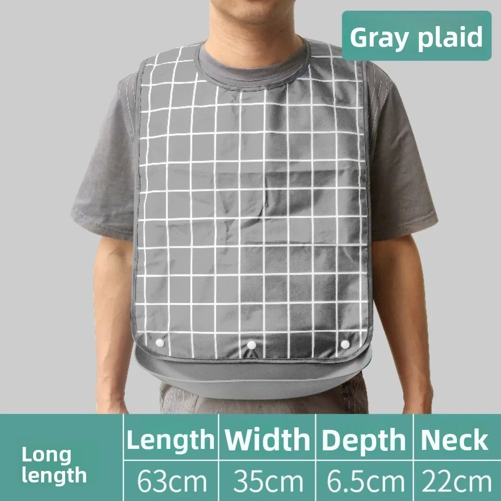 Bavoir pour Adulte Imperméable avec Poche - Facilement Lavable