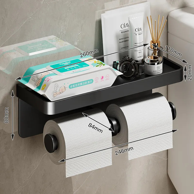 Porte-Papier Toilette avec Etagère de Rangement Intégrée