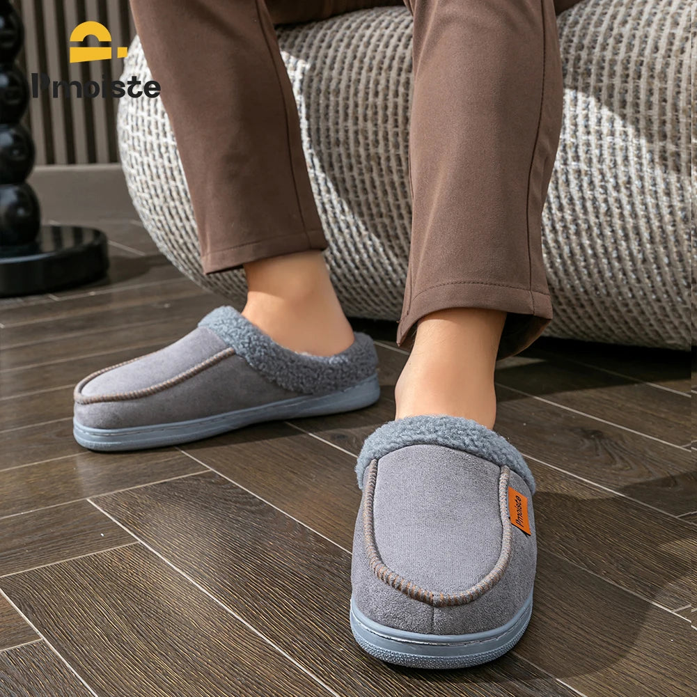 Pantoufles Chaudes en Daim Antidérapantes