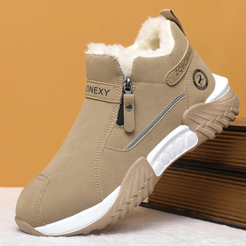 Bottines d’Hiver Homme en Suédine à Doublure Polaire Chaude – Isolation Renforcée, Semelle Antidérapante, Confortables et Résistantes