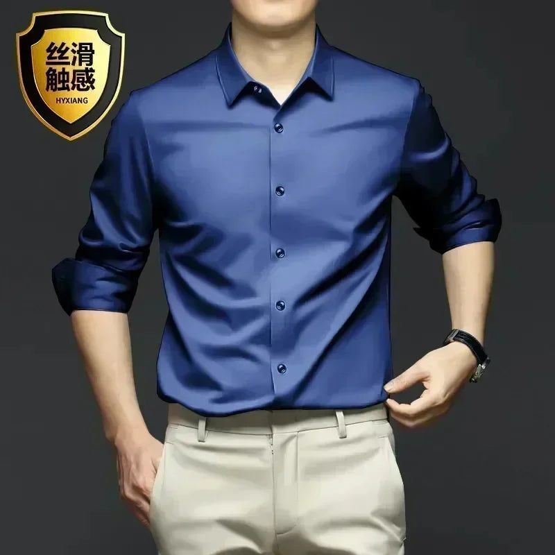 Chemise en Satin pour Homme S-6XL - 12 Couleurs