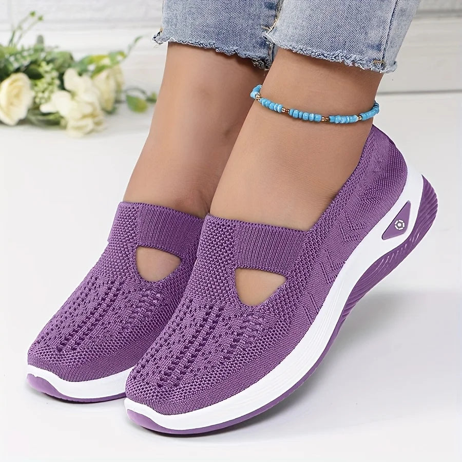 Ballerines Slip-On en Maille Respirante avec Support d'Arc - Lavables en Machine