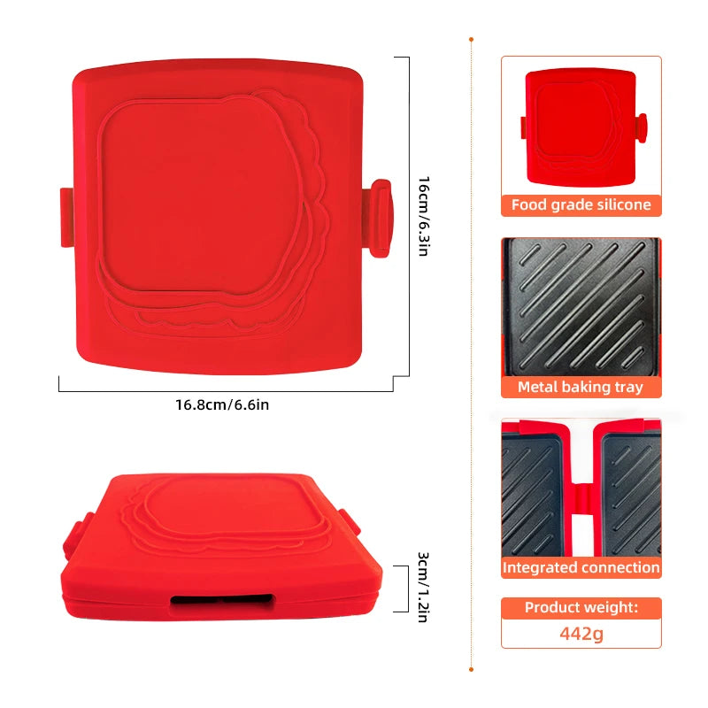 3-in-1 Microwave Sandwich Maker – Panini and Toast Press, Dishwasher Safe