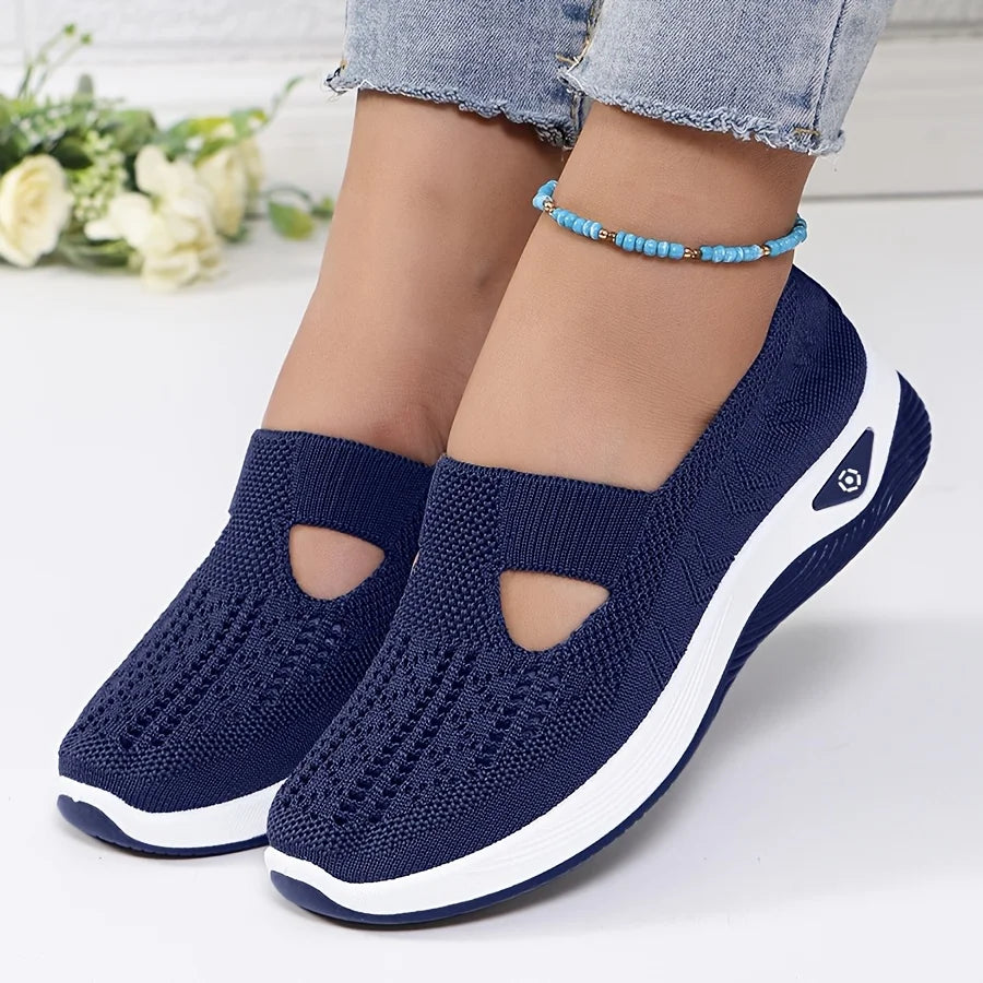 Ballerines Slip-On en Maille Respirante avec Support d'Arc - Lavables en Machine