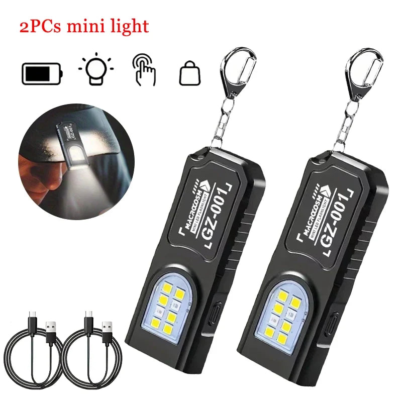 2X Mini Lampe Porte-Clés LED Ultra Puissante