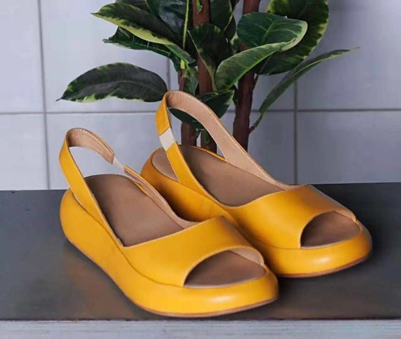 Sandales d'Été à Bout Ouvert & Lanière Arrière pour Femmes