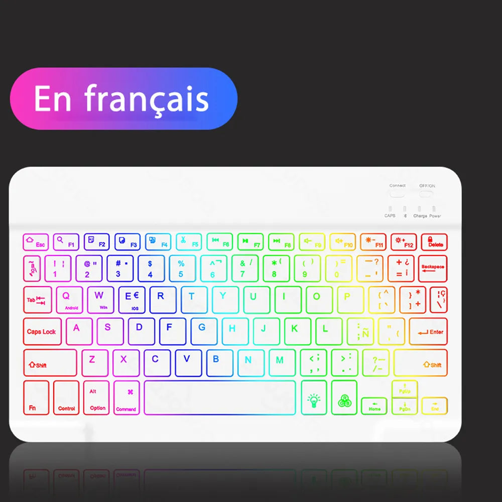 Clavier et Souris Bluetooth Rétroéclairés - Tablette, Smartphone et PC