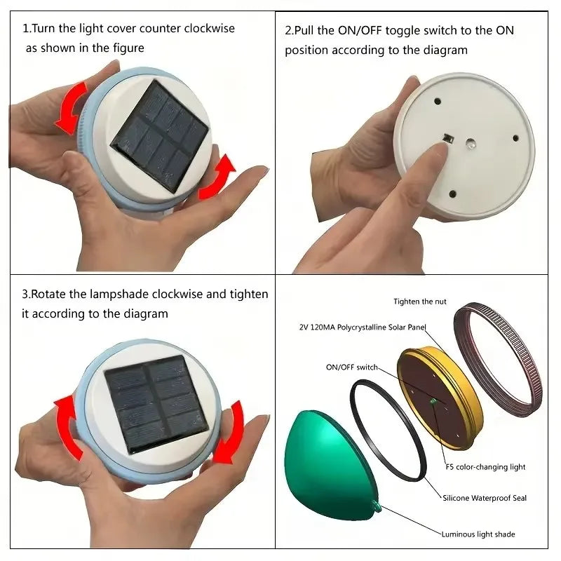 Lot de 2 Lampes Solaires Flottantes pour Piscine