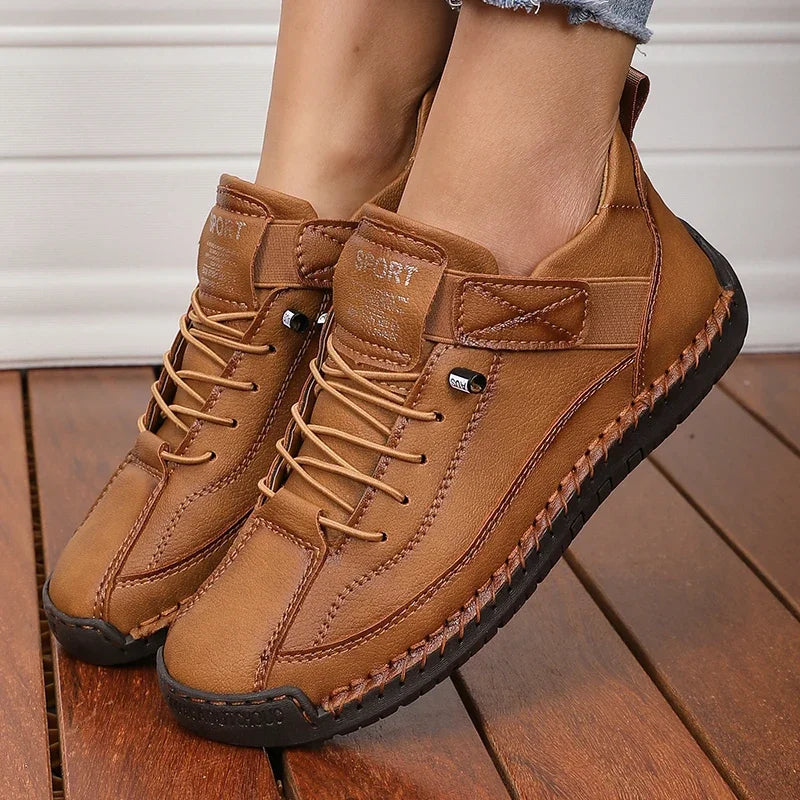 Chaussures Souples et Confortables Mixtes en Cuir – Faciles à Enfiler