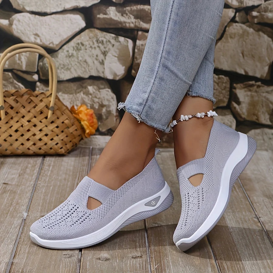 Ballerines Slip-On en Maille Respirante avec Support d'Arc - Lavables en Machine