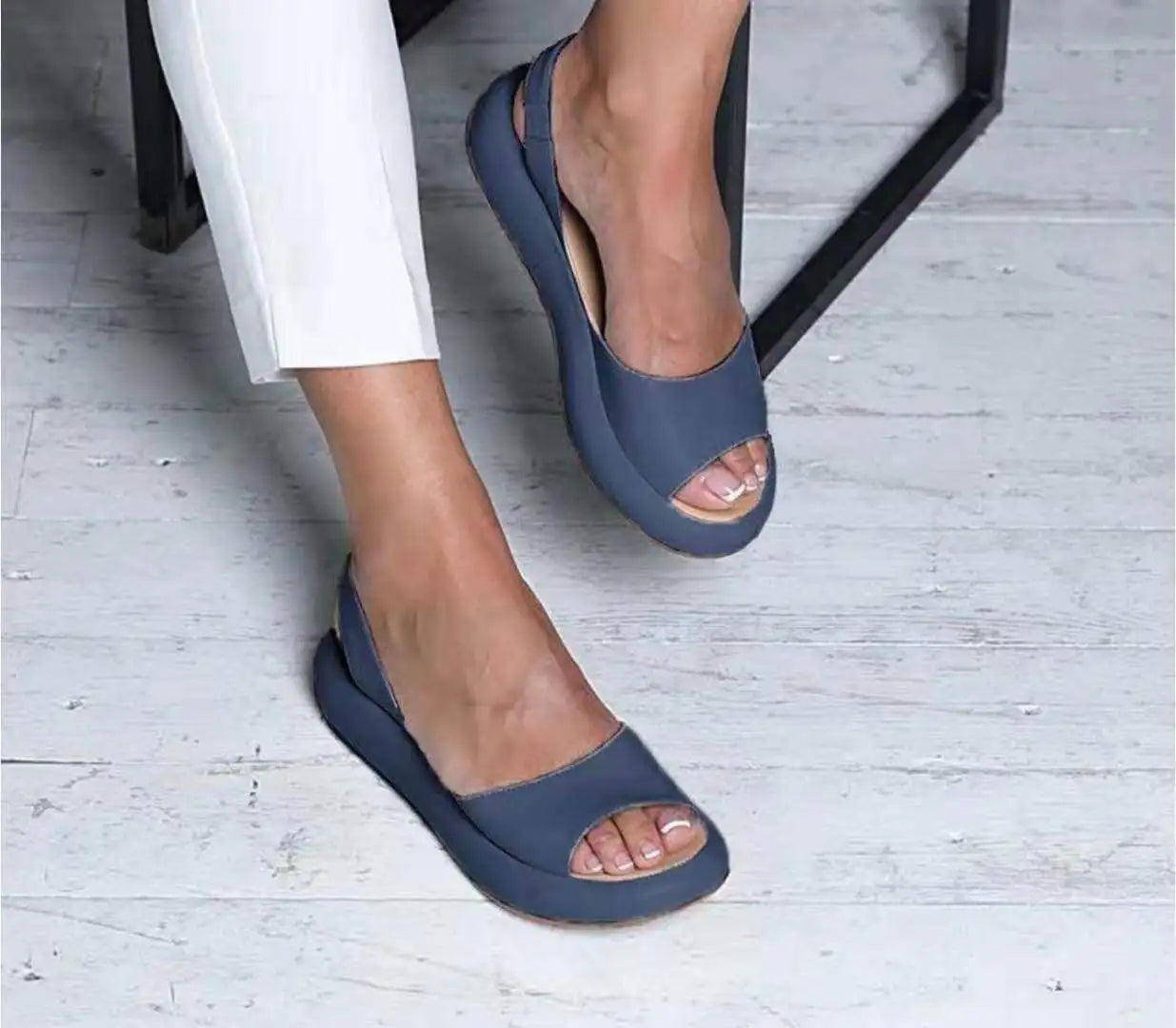 Sandales d'Été à Bout Ouvert & Lanière Arrière pour Femmes