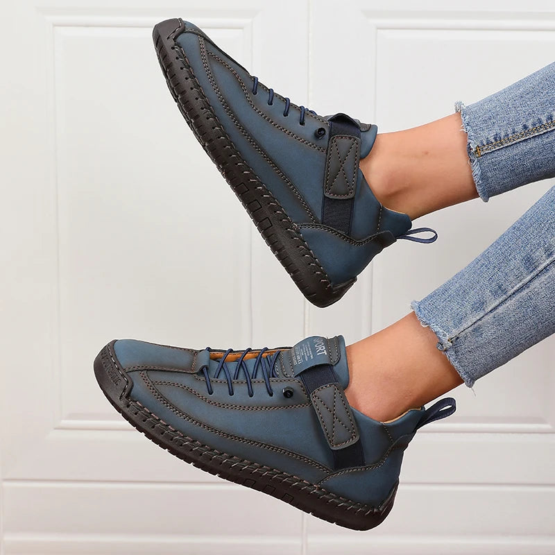 Chaussures Souples et Confortables Mixtes en Cuir – Faciles à Enfiler