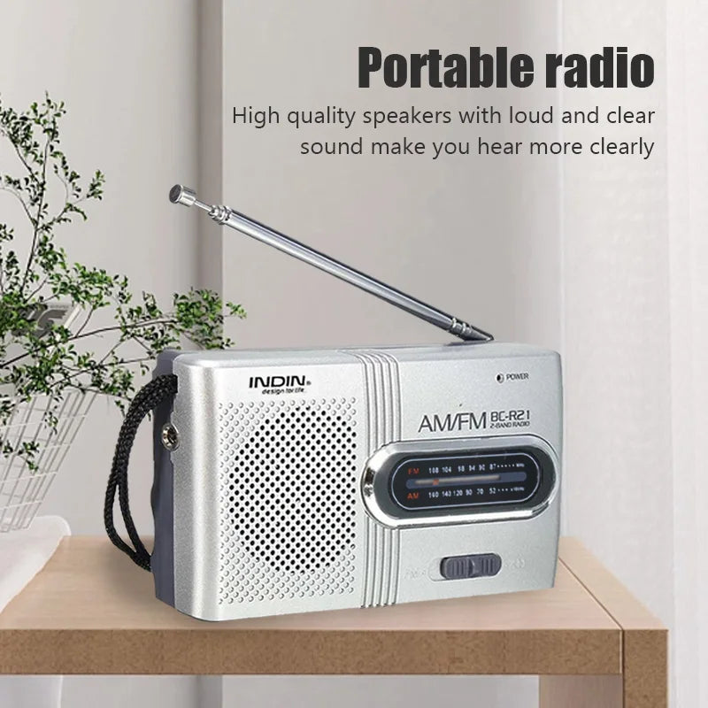 Radio Portable AM/FM avec Haut-Parleur Intégré – Ultra Légère
