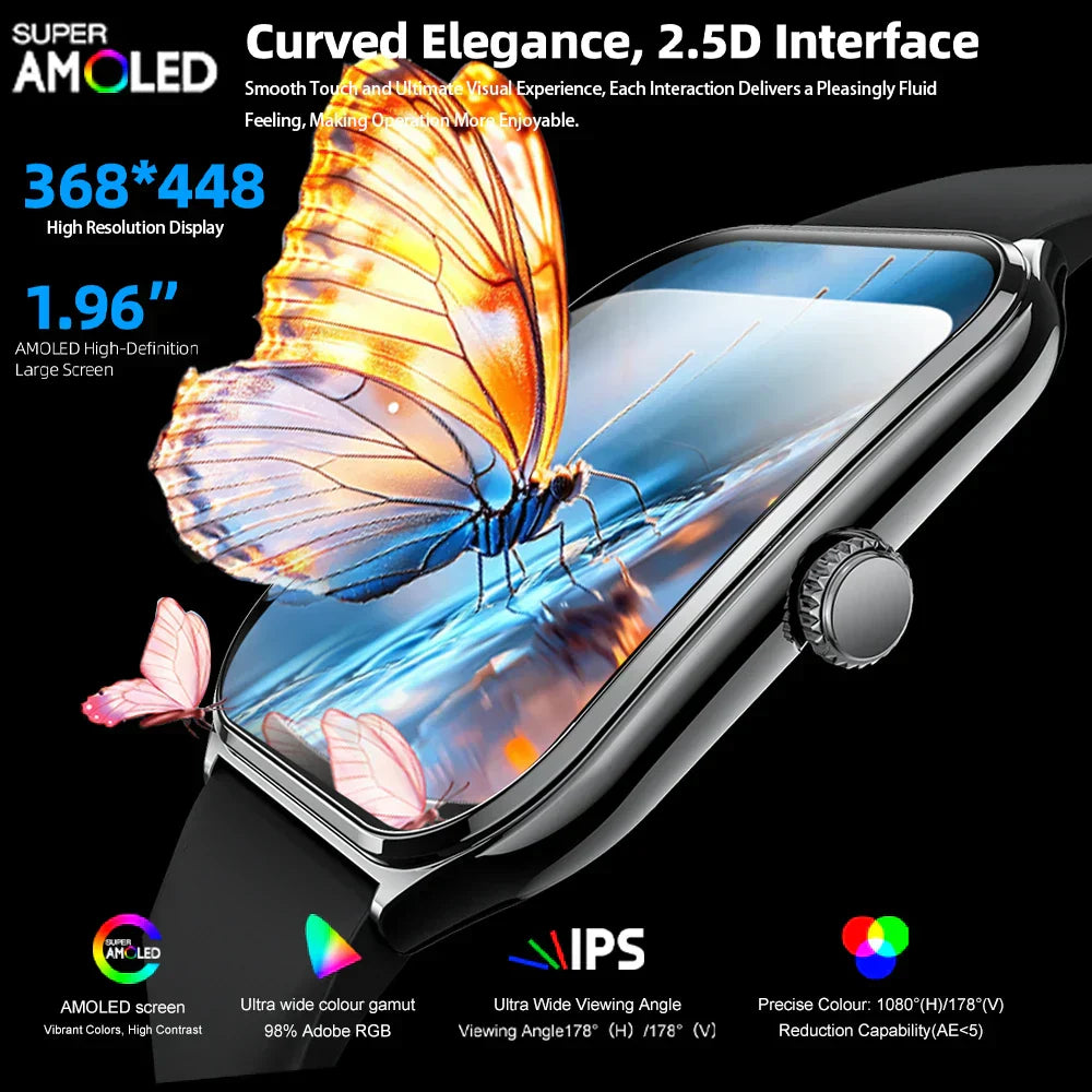 Montre Connectée Ultra Fine - Écran AMOLED HD 1.96" + 1 Bracelet OFFERT