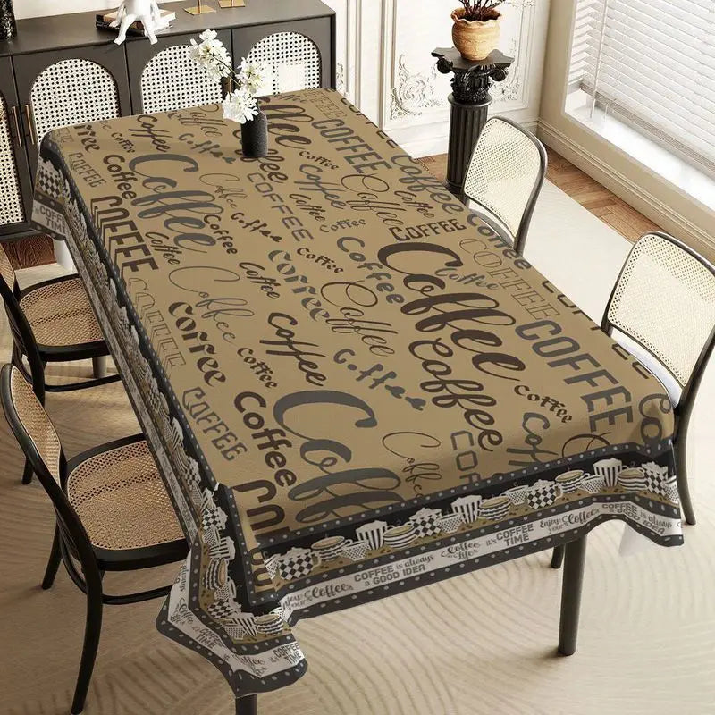 Nappe Vintage Imprimé Café pour Table – 9 Motifs & 9 Tailles