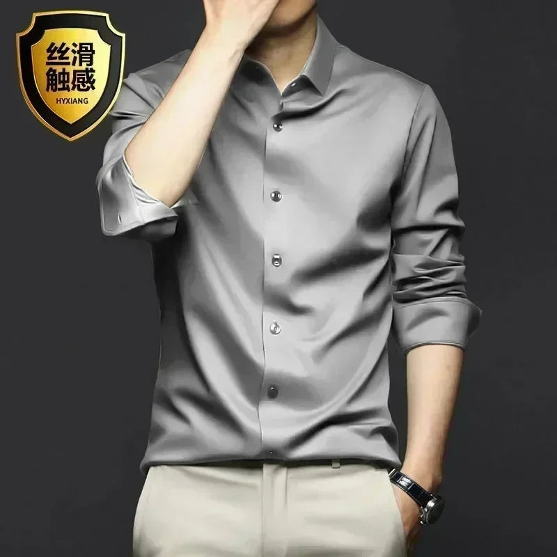 Chemise en Satin pour Homme S-6XL - 12 Couleurs