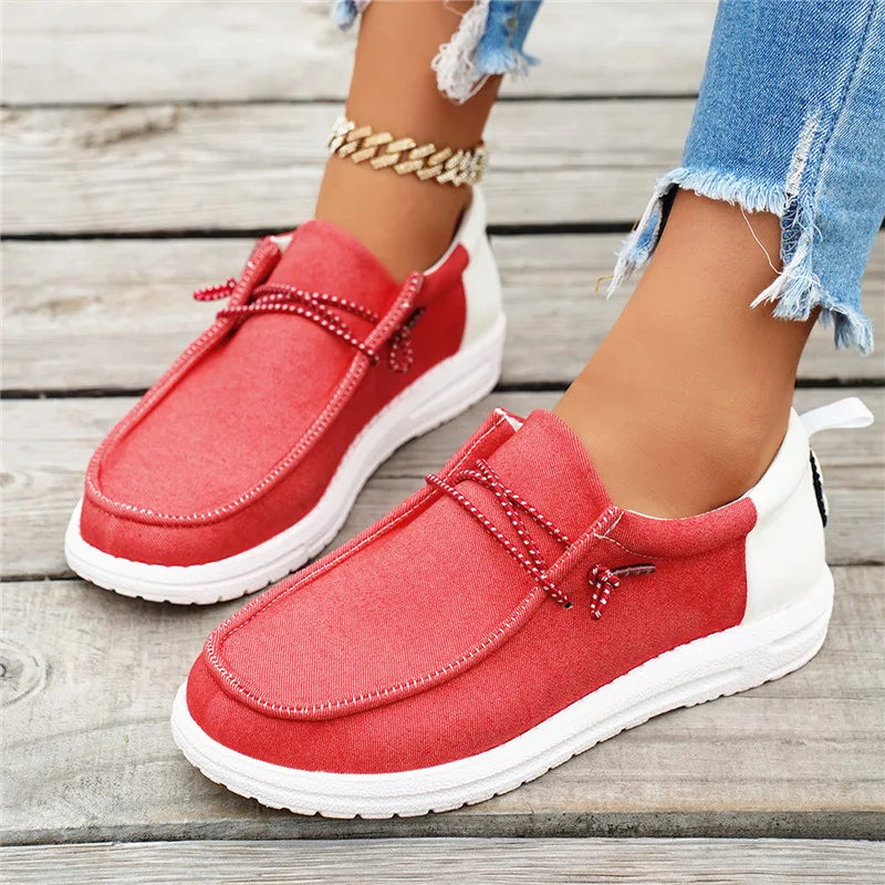 Mocassins Color Block Décontractés en Toile pour Femme - Printemps/ Été 2026