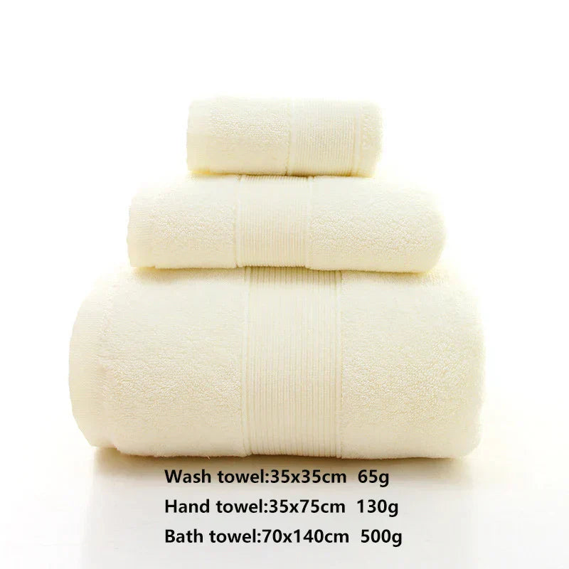 Ensemble de 3 Serviettes moelleuses d'hôtel en 100% Coton