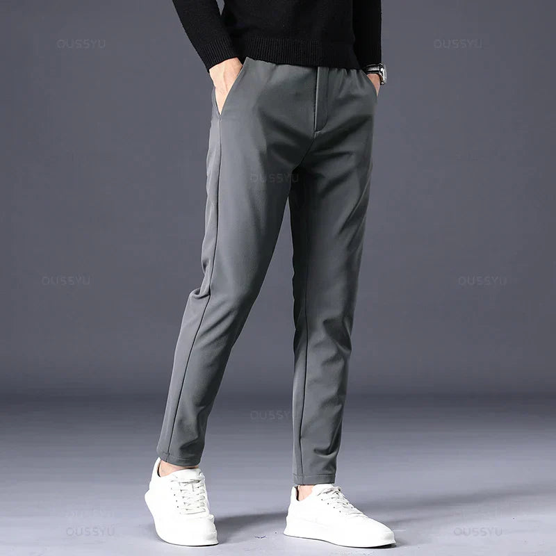 Pantalon élégant d'hiver avec doublure en polaire ultra-chaude pour Homme