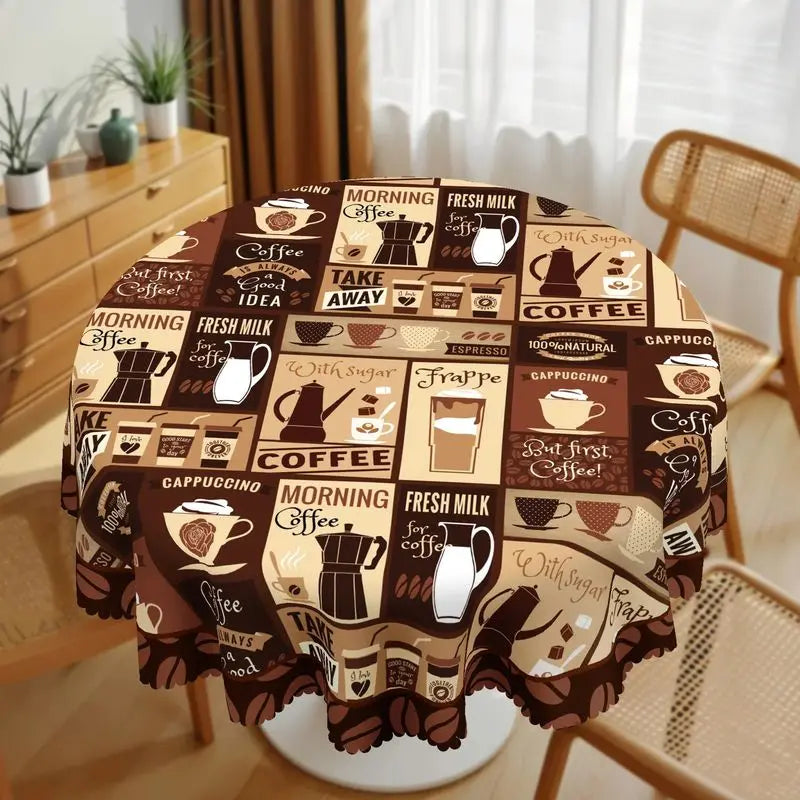 Nappe Vintage Imprimé Café pour Table – 9 Motifs & 9 Tailles