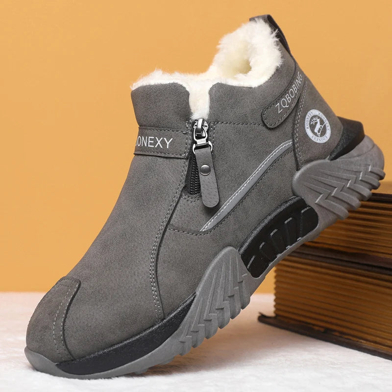 Bottines d’Hiver Homme en Suédine à Doublure Polaire Chaude – Isolation Renforcée, Semelle Antidérapante, Confortables et Résistantes