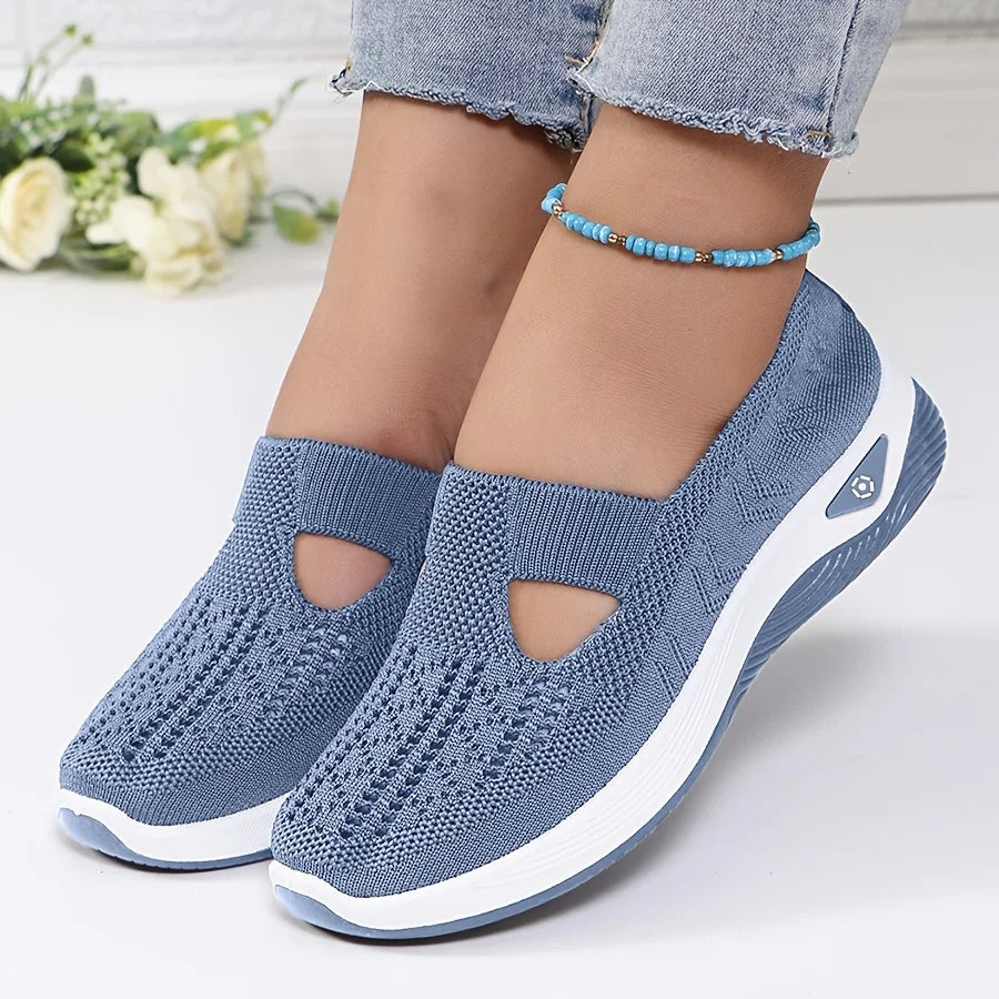 Ballerines Slip-On en Maille Respirante avec Support d'Arc - Lavables en Machine