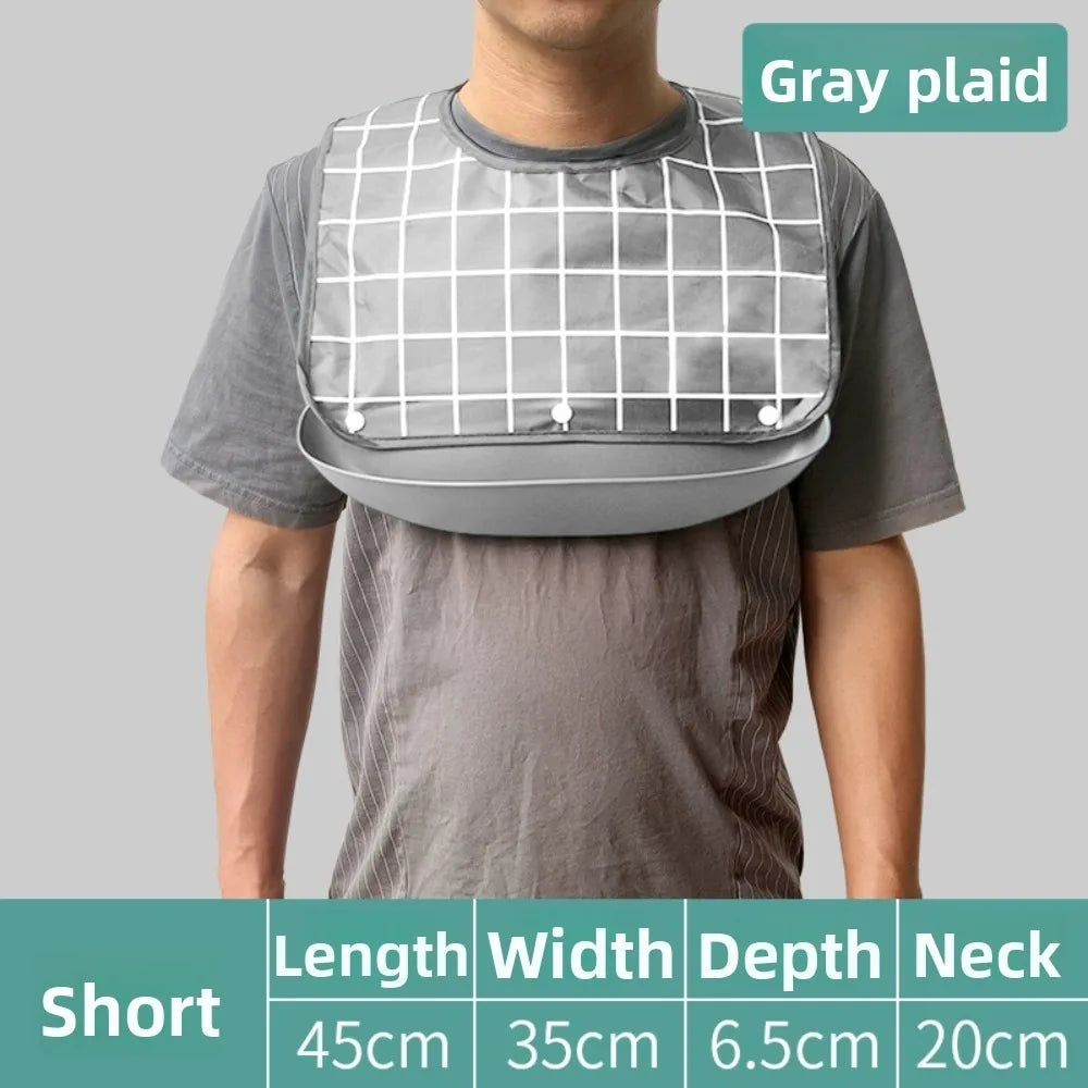 Bavoir pour Adulte Imperméable avec Poche - Facilement Lavable