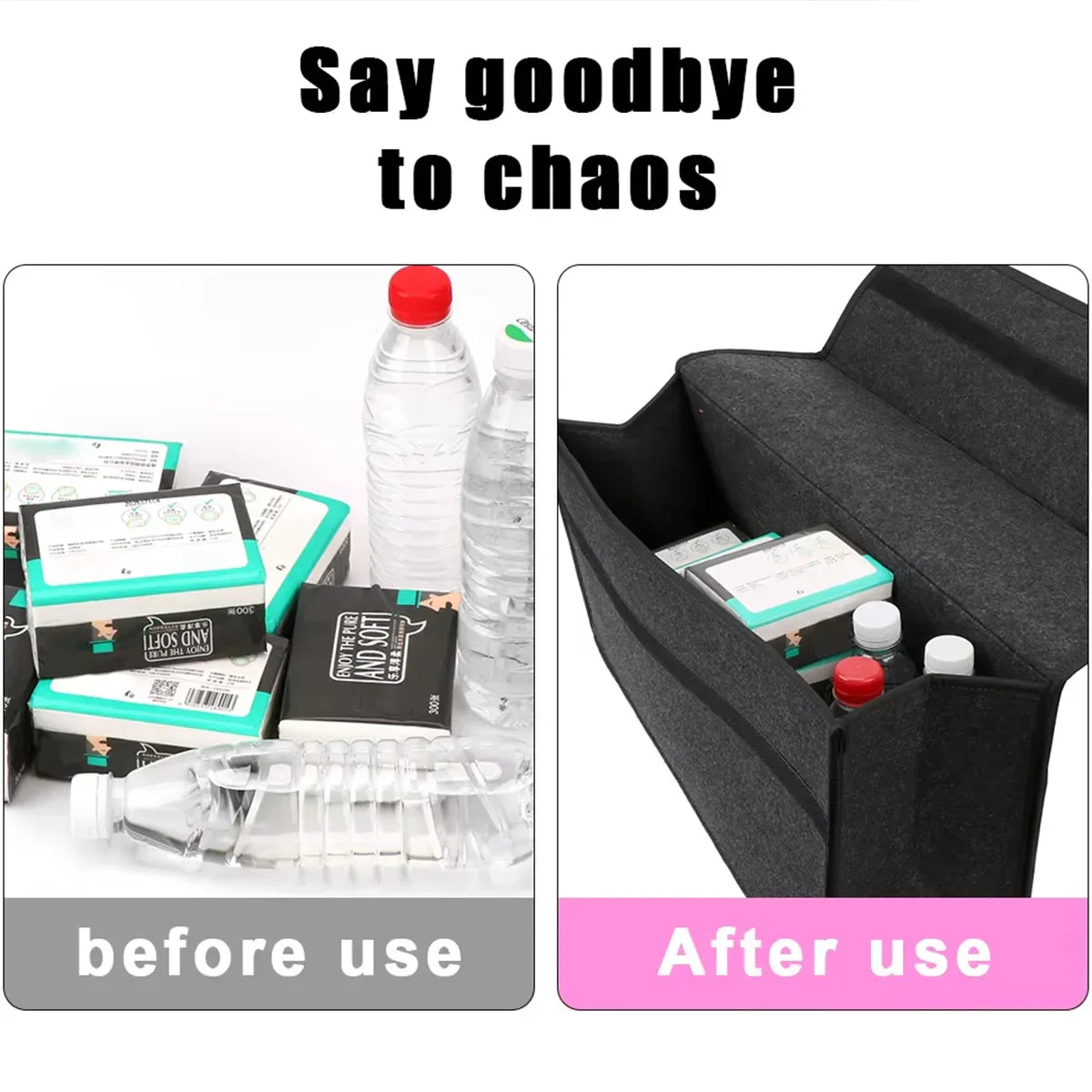 Boîte de Rangement en Feutrine avec Poignée pour Voiture