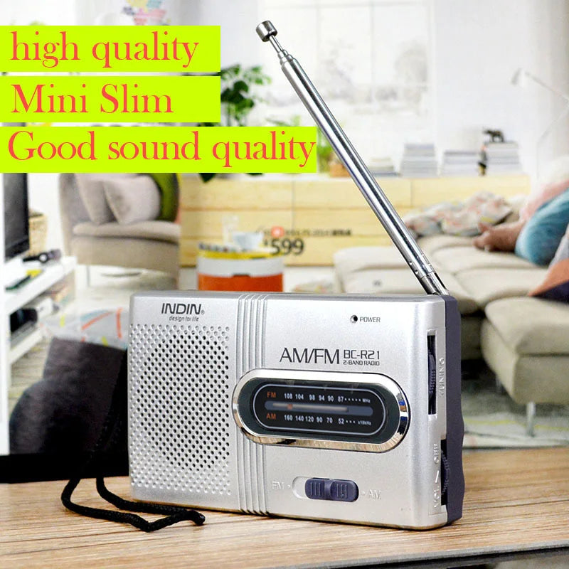 Radio Portable AM/FM avec Haut-Parleur Intégré – Ultra Légère