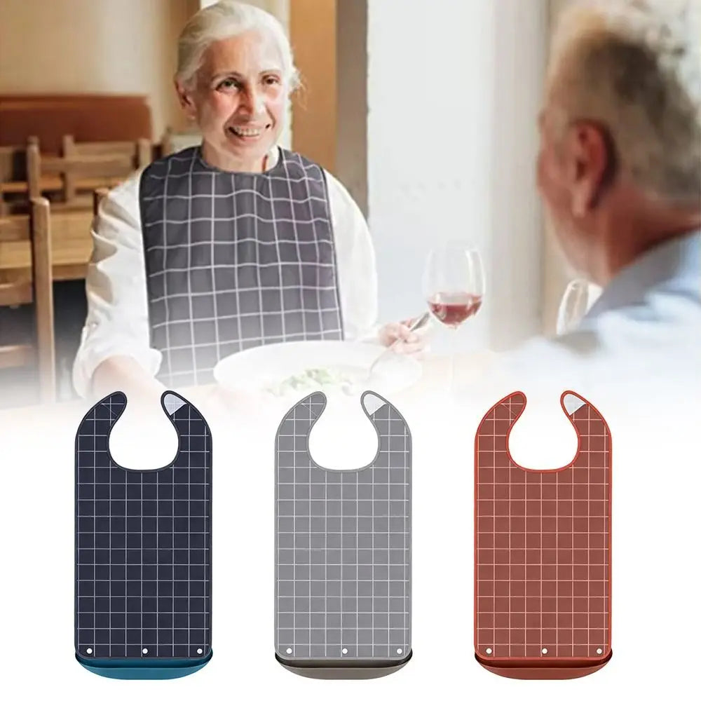 Bavoir pour Adulte Imperméable avec Poche - Facilement Lavable