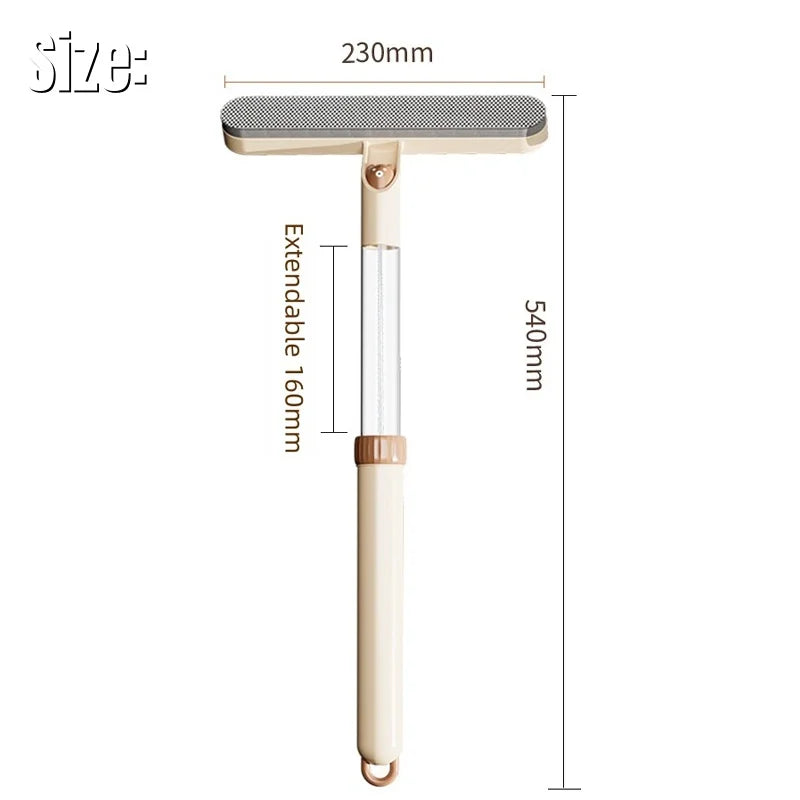 Nettoyeur 2 en 1 Extensible avec Réservoir et Pulvérisateur – Brosse et Raclette Double Face pour Vitres, Miroirs, Carrelage et Salle de Bain