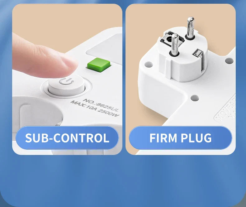 Multiprise Murale Compacte 4 Prises + USB-C