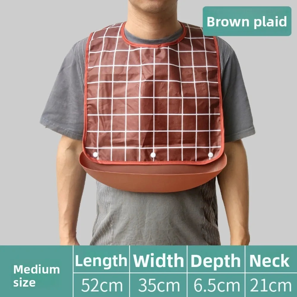 Bavoir pour Adulte Imperméable avec Poche - Facilement Lavable