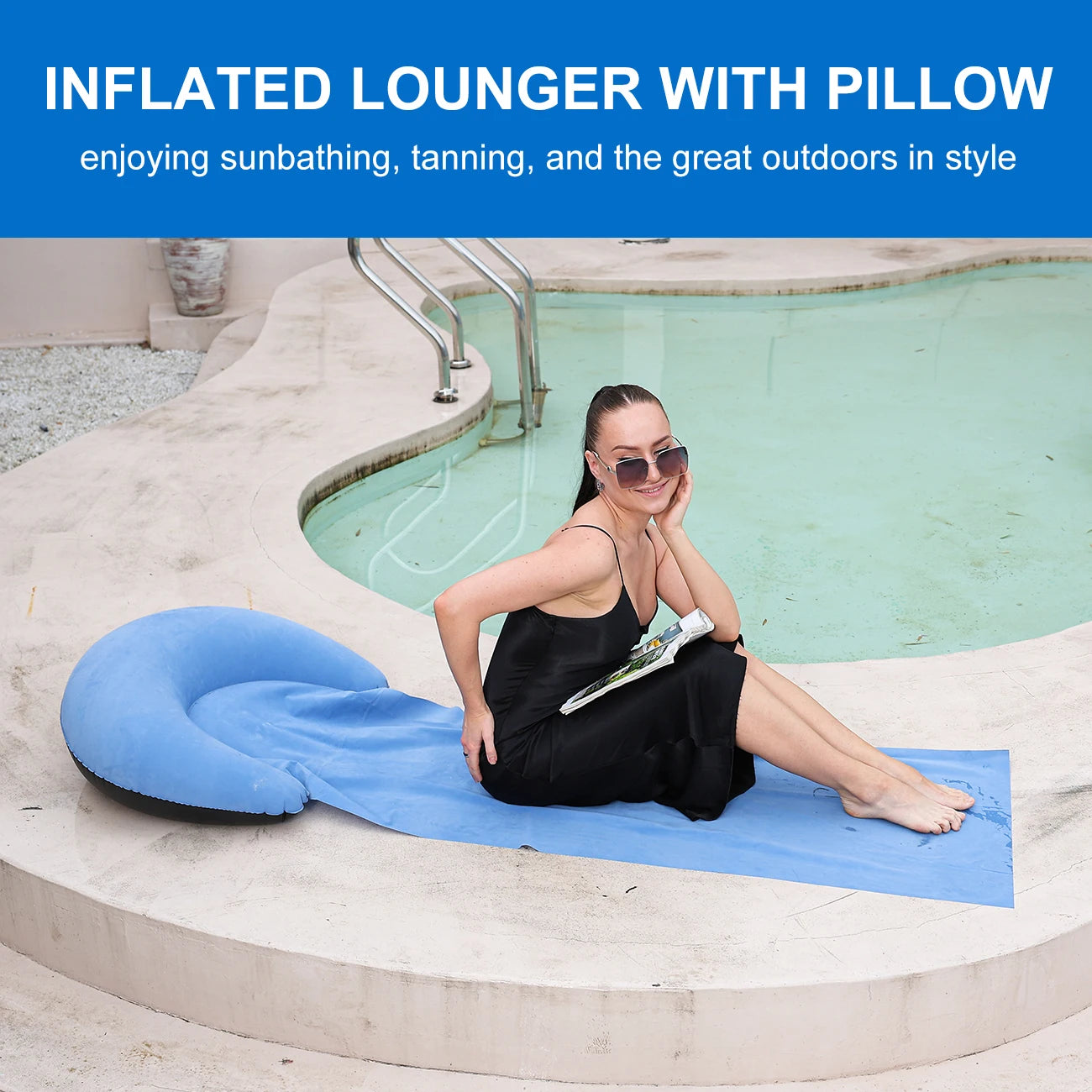 Serviette de Plage 2-en-1 avec Coussin Gonflable – Idéal pour Plage & Camping
