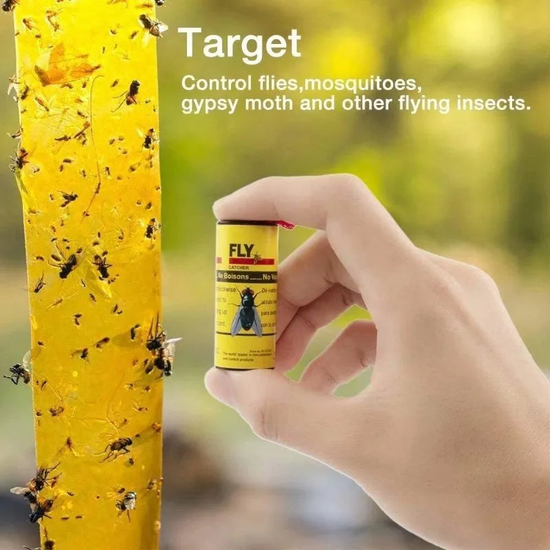 Lot de 20 Rouleaux Pièges Adhésifs Double Face – Bandes Attrape-Mouches pour Insectes Volants
