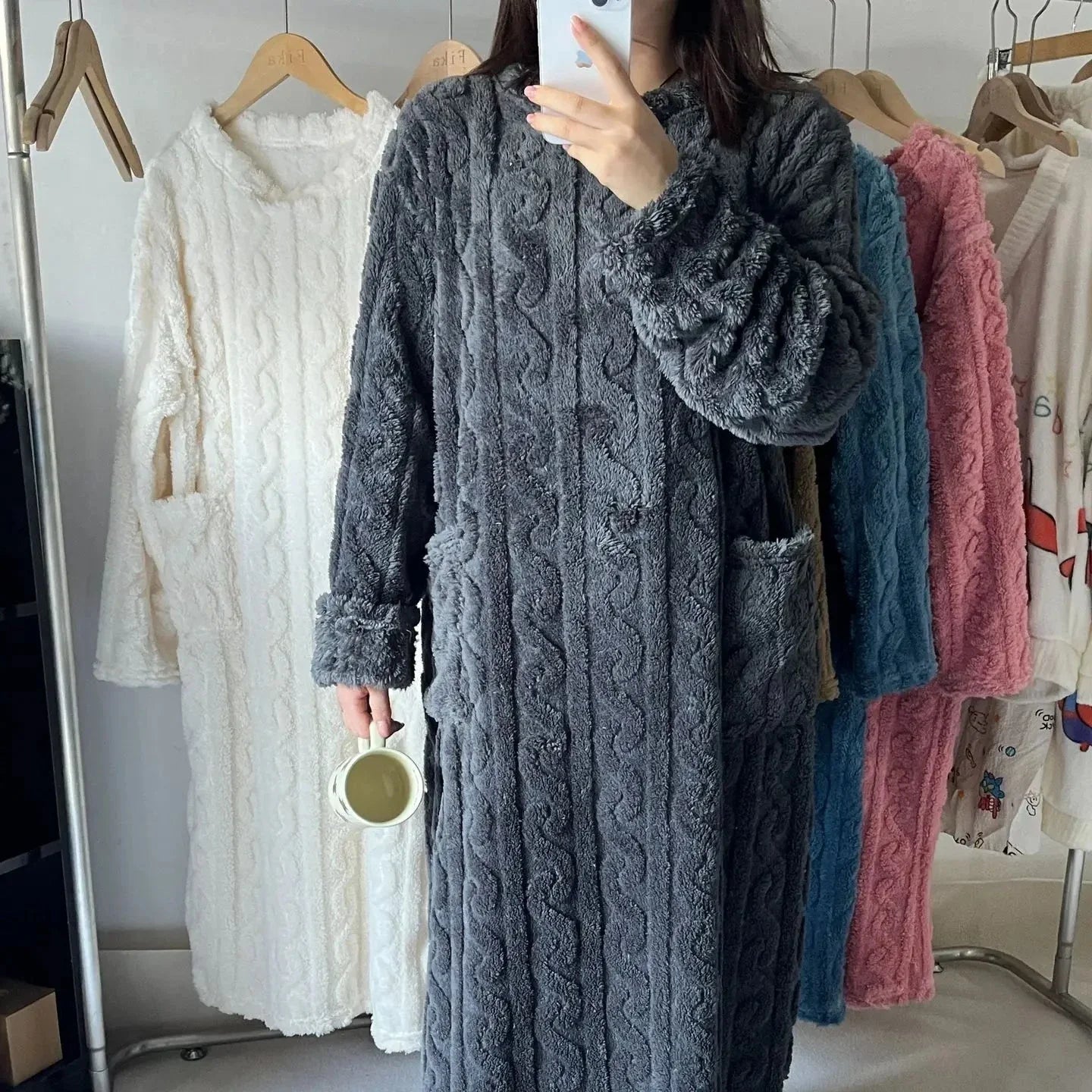 Robe de Nuit en Flanelle ULTRA CHAUDE