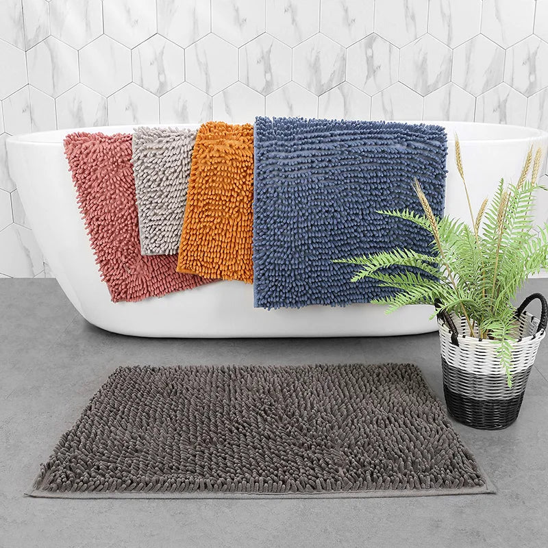 Tapis de Bain Doux et Moelleux – Absorbant, Antidérapant – 2 Tailles et 8 Coloris